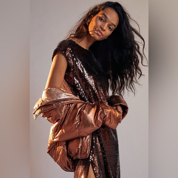 NWT Anthropologie Maeve Kara Sequined Mini Party Dress Small wine burgundy red - Picture 12 of 12